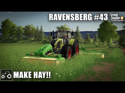 Mowing Grass & Alfalfa For Hay, Canola Harvest - Ravensberg #43 Farming Simulator 19 Timelapse