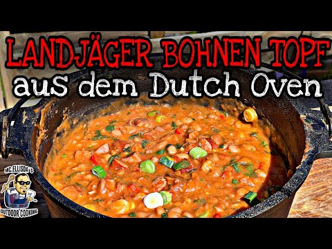 Landjäger Bohnen Topf aus dem Dutch Oven