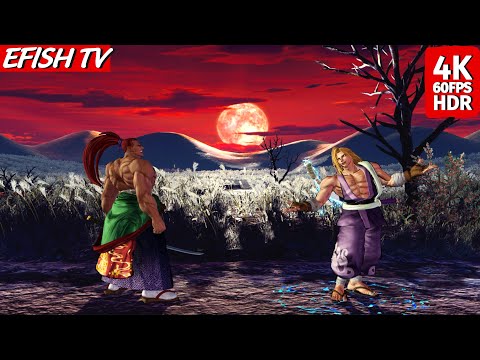Kibagami Genjuro vs Kazama Sogetsu (Hardest AI) - Samurai Shodown | 4K 60FPS