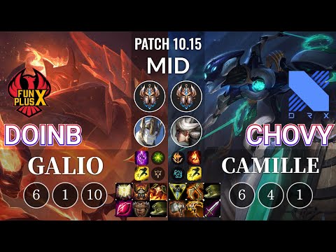 FPX Doinb Galio vs DRX Chovy Camille Mid - KR Patch 10.15