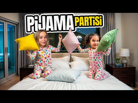 ANNEMLE PİJAMA PARTİSİ ! YASTIK SAVAŞI YAPTIK !? | Gamze Karta Öykü Karta