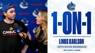 Linus Karlsson 1-on-1 After Shootout Winner | Canucks at Sharks (Apr 11 2026)