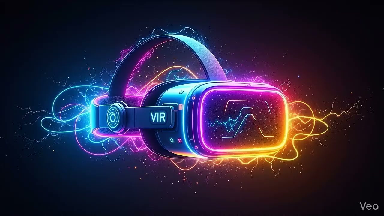 Futuristic VR Headset Neon Motion Graphics | 4K Hyperrealistic Tech Loop