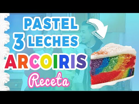 Cómo hacer PASTEL DE TRES LECHES 🌈 ARCOÍRIS | Día del niño | @Rubemelon