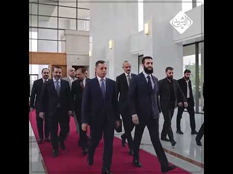 فيديو | أحمد الشرع يستقبل الوفد العراقي برئاسة رئيس جهاز المخابرات حميد الشطري