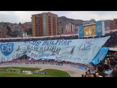 "Recibimiento Club Bolívar v.s. Atlético Nacional (Partido ida) Copa Sudamericana 2016" Barra: La Vieja Escuela &bull; Club: Bolívar