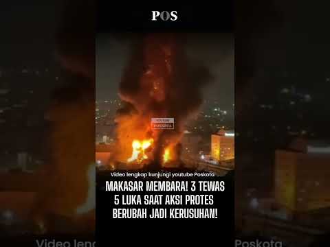 Makassar Burns! Regional People's Representative Council Building Burns During Anarchist Protest,...