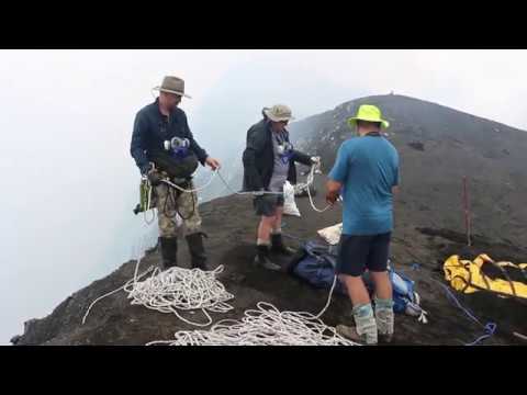 Climbing into an active volcano