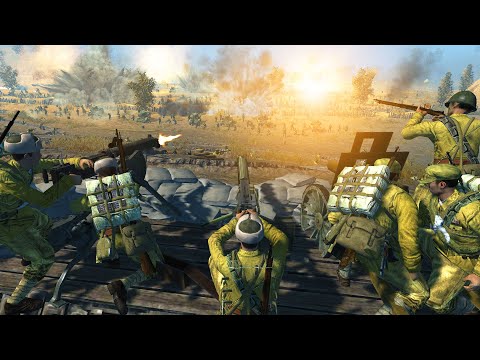 Hill Defense Against HUGE Japanese Army CHARGE! - Men of War: WW2 Mod Battle Simulator