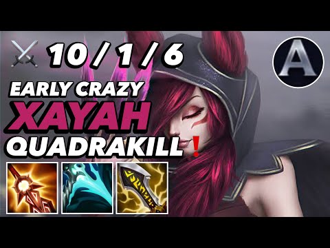 WILD RIFT XAYAH : EARLY GAME QUADRAKILL ?? CARRY IS OVERPOWERED IN SEASON 7