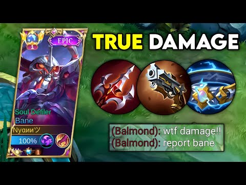 NEW BANE TRUE DAMAGE BUILD 2023!  100% BROKEN! BEST BUILD BANE - MLBB