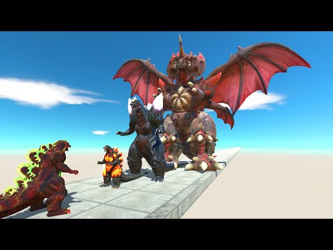 New Super Godzilla Lava Vs TeaM Monster Destoroyah Godzilla Death run-Animal Revolt Battle Simulator