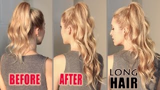 How to get LONG HAIR in 2 min WITHOUT extensions. ARIANA GRANDE hair tutorial