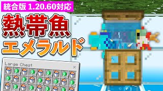 【統合版1.20.60】熱帯魚＆エメラルド無限！熱帯魚トラップの作り方【マイクラ / Minecraft】【PE/PS4/Switch/Xbox/Win10】