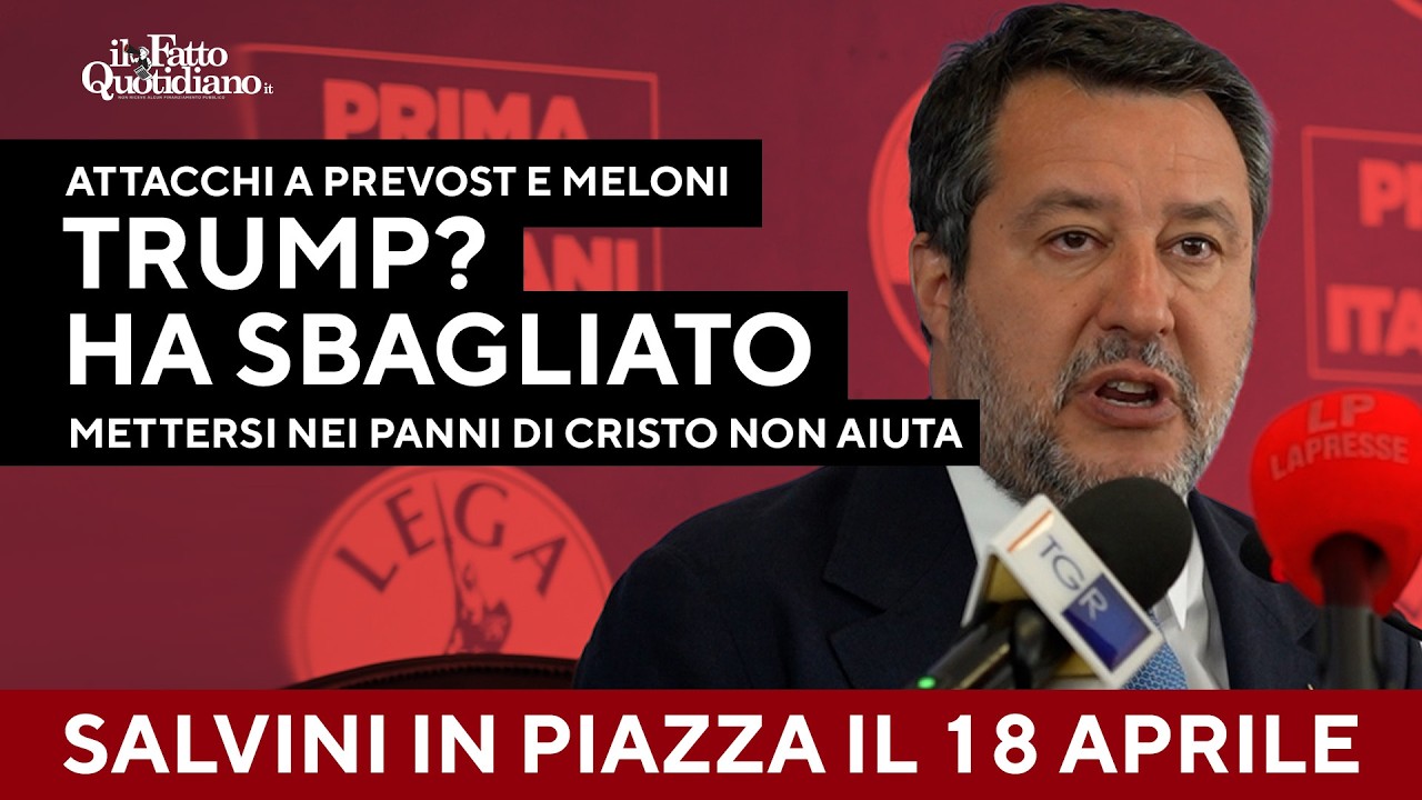 Salvini: “Trump? Da condannare. Mettersi nei panni di Cristo, non aiuta la credibilità”