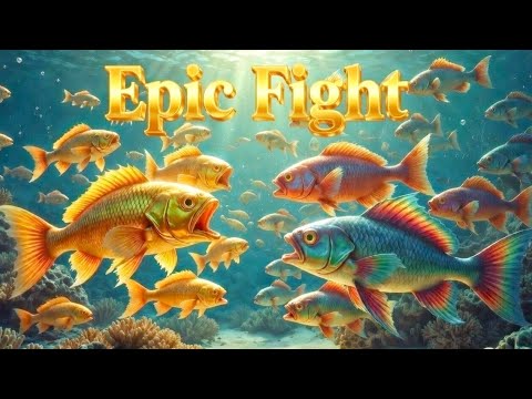 Golden Fins vs Rainbow Tide 🐟🔥 | Epic Underwater Fish Battle Story | Coral Reef War