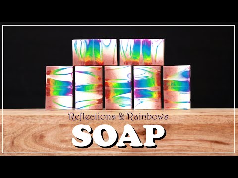 Rainbow Reflections in Sand ~ Oasis Soap Swirl Technique ~ 9 Color Rainbow! Soap making Tutorial