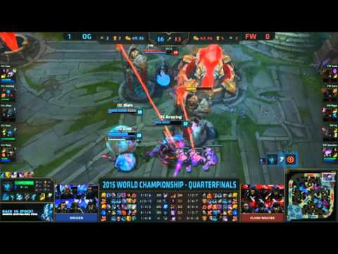 OG VS FW Last Moment of Game 2 Quarterfinals Worlds 2015