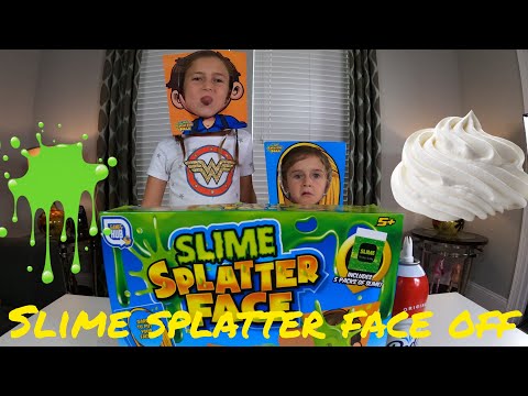 Slime Splatter Face Game Sister Challenge! Whipped Cream Pie In The Face!