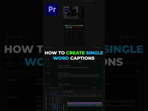 How to create SINGLE WORD Captions 👍 #premierepro #tutorial #kylerholland
