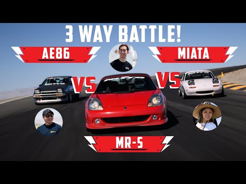 Toyota MR-S vs AE86 vs Mazda Miata Triple Battle | Driver Battles