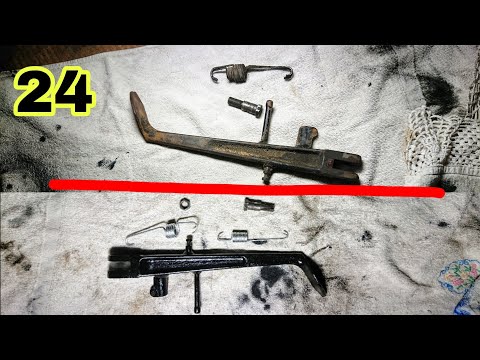 24 Aceite del motor al suelo😱 Reparar tapa lateral rozada (CHAPUZA)🎨 Pintar pata cabra 🐐