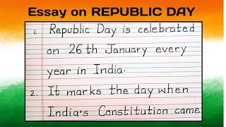 76th republic day essay in english, essay in english handwriting,  26th january essay,