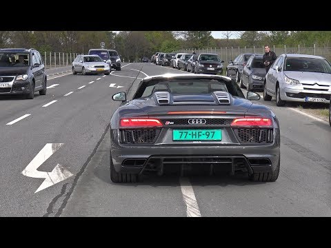 Audi R8 V10 Plus Spyder Brutal Accelerations!