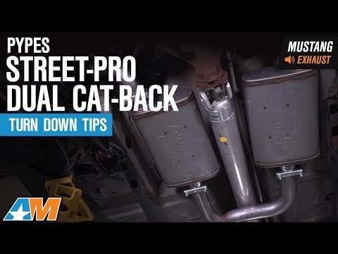 1998-2004 Mustang V6 Pypes Street-Pro Dual Cat-Back - Turn Down Tips Exhaust Sound Clip & Install