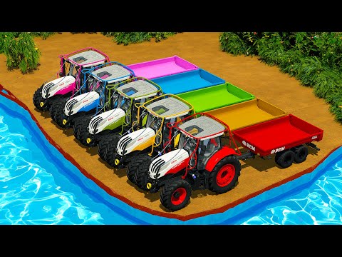 LOAD AND TRANSPORT POTATOES WITH STEYR AND RIGITRAC TRACTORS - Farming Simulator 22