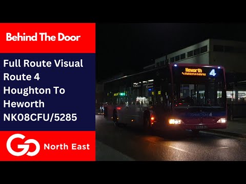 FULL ROUTE VISUAL | Go North East Bus Route 4 - Houghton to Heworth | NK08CFU/5285