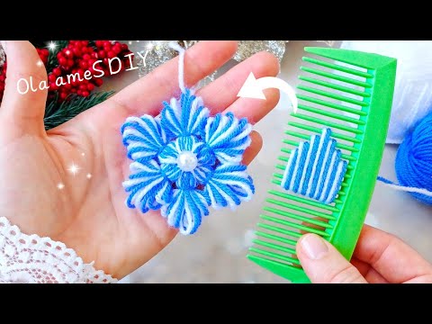 It's so Beautiful ❄️🎄 Superb Snowflake Making Idea with Yarn - You will Love It- DIY Christmas Craft