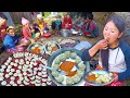 Home made pork #momo Cooking & Eating in village | Village people going crazy for Momo #mukbang