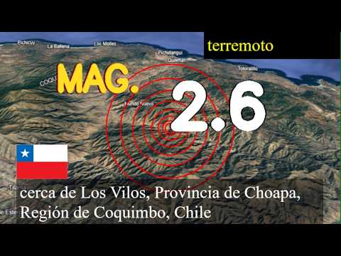 Terremoto de magnitud 2,6 sacudió cerca de Los Vilos, Provincia de Choapa, Región de Coquimbo, Chil