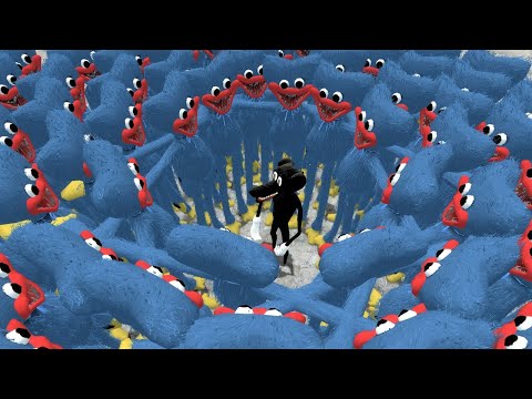 Huggy Wuggy vs Cartoon Cat and Cartoon Monsters POPPY PLAYTIME and Garry's Mod GMod