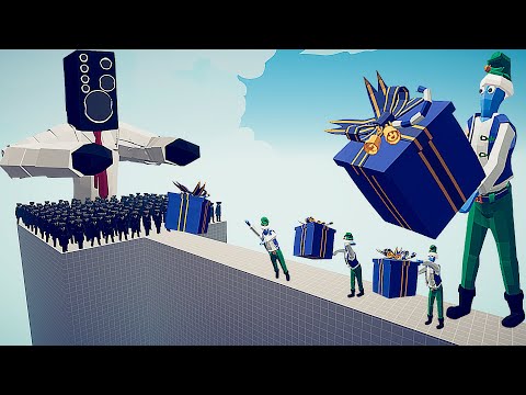 TITAN LARGE SPEAKERMAN + CAMERAMAN TEAM vs ELF TEAM - Totally Accurate Battle Simulator
