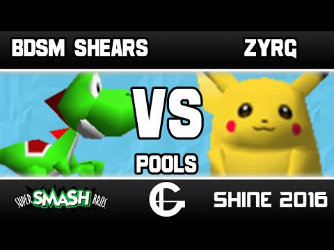 BDSM | Shears (Yoshi) VS Zyrg (Pikachu) | Shine 2016 | 64 Pools
