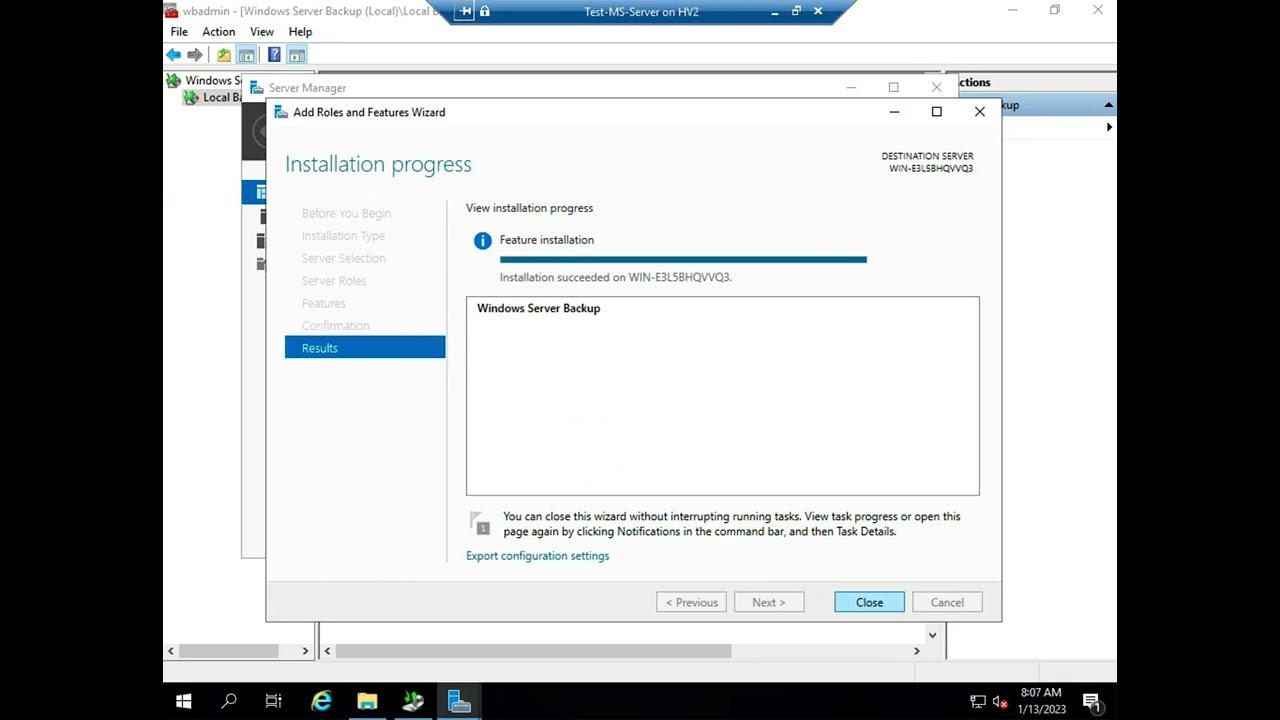 Setting Up Windows Server 2019 Backup