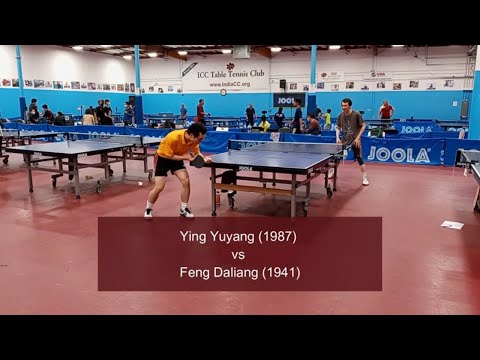 Ying Yuyang (1987) vs Feng Daliang (1941) at ICC TT League on 2-5-2022