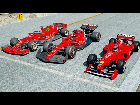 Ferrari F1 2022 vs Ferrari F1 2021 vs Ferrari F1 1999 at Silverstone GP