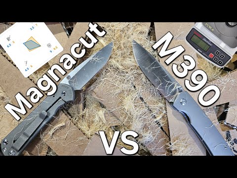 Edge retention testing with a Chris Reeve Knives Sebenza in Magnacut and an MBK in M390.