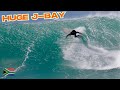 Surfing HUGE J Bay In 40kt Offshore Winds Unexpected POV Barrels