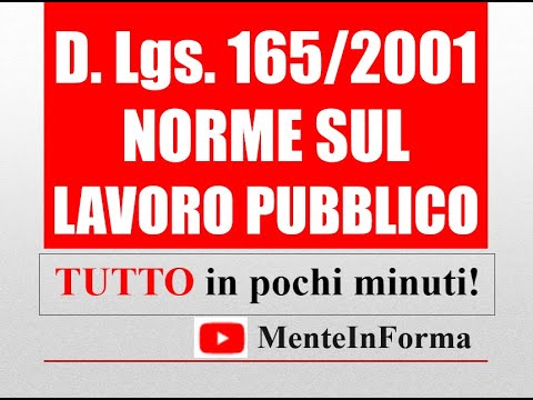 TUTTO il TESTO UNICO PUBBLICO IMPIEGO in pochi minuti! - RIPASSO - RIASSUNTO D.LGS. 165/2001
