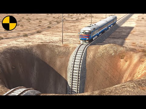 Trains vs Giant Pit 😱 BeamNG.Drive