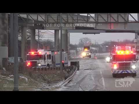 02-01-2023 Fort Worth, TX - Ice Storm Causing Havoc - Vehicle Accident - FD Response - Iced Roadways