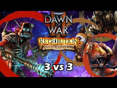 Dawn of War 2 Codex Mod: 3 vs 3 Adeptus Mechanicus vs Tau Empire, Orks, Space Marines