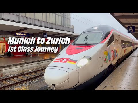 First Class High Speed Train Munich, Germany to Zurich, Switzerland