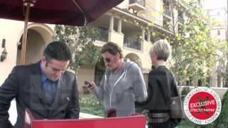 Johnny Hallyday and Laeticia Hallyday at the Bouchon restaurant in Los Angeles
