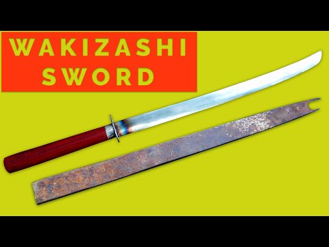 Forging a WAKIZASHI Sword From Rusty Steel By Blacksmith