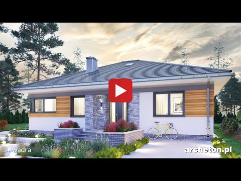 Projekt domu Kwadra - archeton.pl - parterowy z użytkowym poddaszem 108,8 m2.
